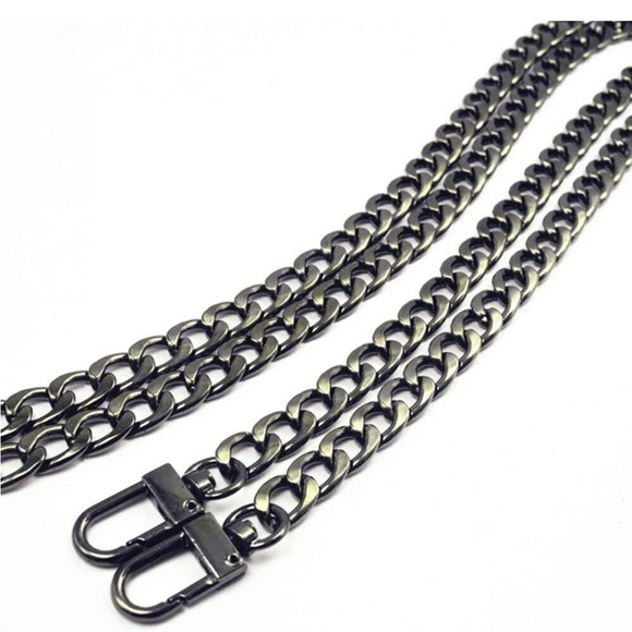 Accessories - Gun metal black  48” chain strap- boutique